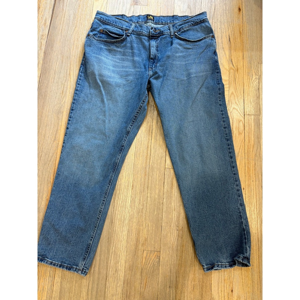 Lee Regular Fit Mens Straight Leg Jeans Medium Wash Blue Denim‎ 38x29